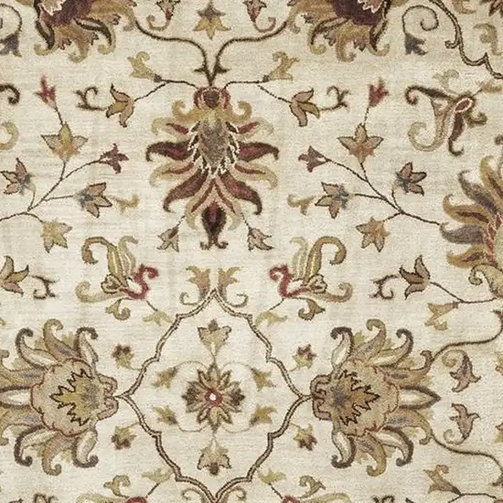 Champagne Beige Hand Tufted Traditional Floral Indoor Area Rug Photo 6