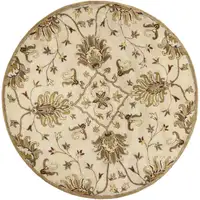 Photo of Champagne Beige Hand Tufted Traditional Floral Indoor Area Rug