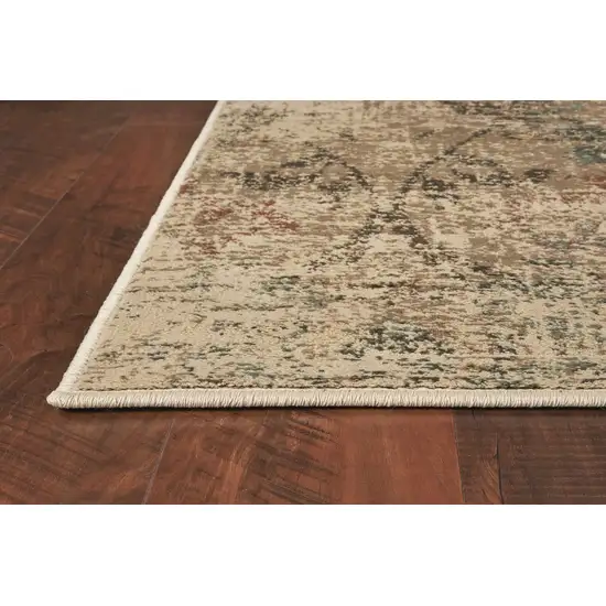 8'X11' Champagne Beige Machine Woven Damask Indoor Area Rug Photo 4