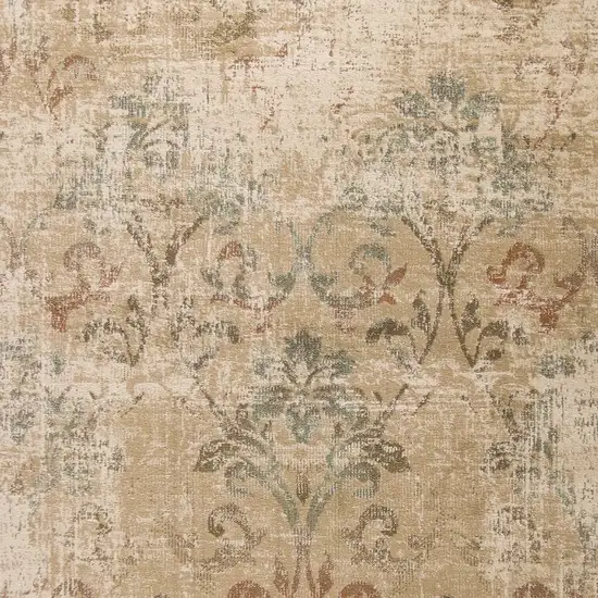 8'X11' Champagne Beige Machine Woven Damask Indoor Area Rug Photo 4