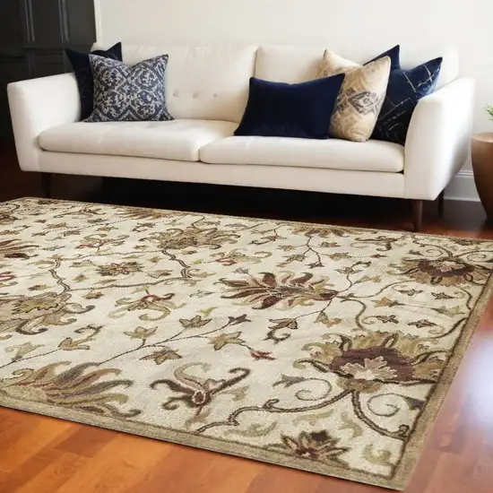 96 X 126 Champagne Wool Rug Photo 1