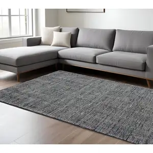 Photo of Charcoal And Black Hand Tufted Area Rug