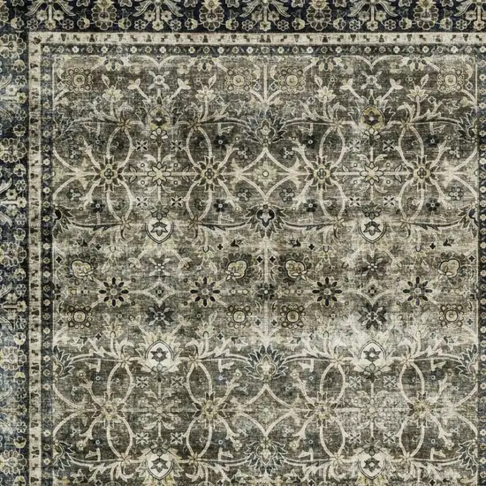 Charcoal And Blue Oriental Area Rug Photo 8