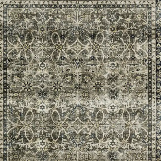 Charcoal And Blue Oriental Area Rug Photo 8