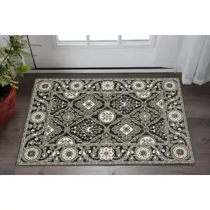 Photo of Charcoal And Gray Oriental Area Rug