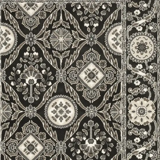 Charcoal And Gray Oriental Area Rug Photo 8