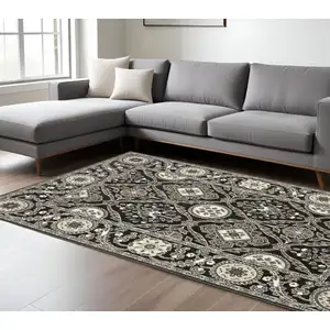 Photo of Charcoal And Gray Oriental Area Rug