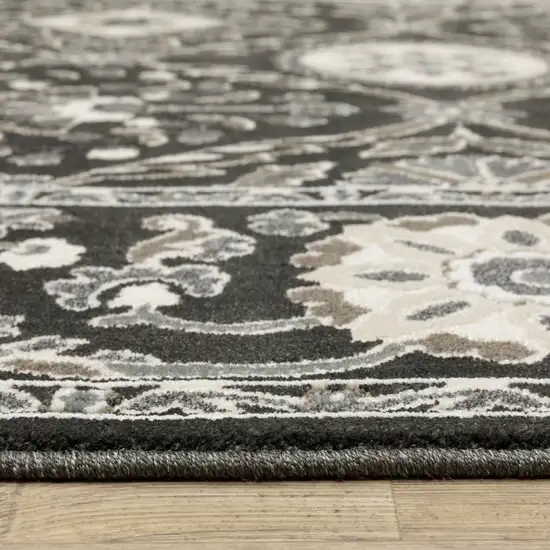 Charcoal And Gray Oriental Area Rug Photo 6