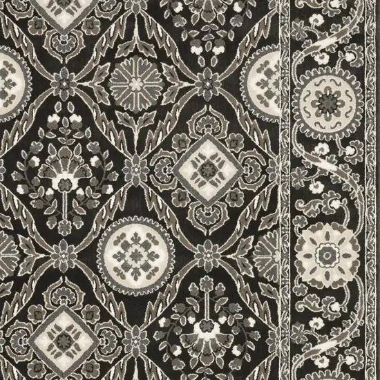 Charcoal And Gray Oriental Area Rug Photo 9