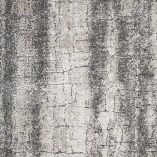 Charcoal And Ivory Abstract Shag Distressed Area Rug Photo 5