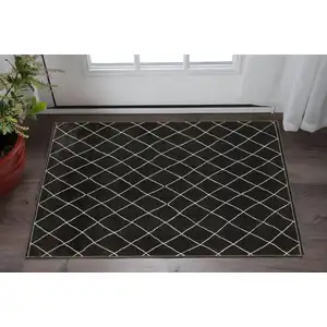 Photo of Charcoal And Ivory Trellis Area Rug