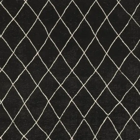 Charcoal And Ivory Trellis Area Rug Photo 7