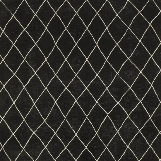 Charcoal And Ivory Trellis Area Rug Photo 8