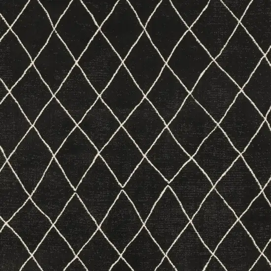 Charcoal And Ivory Trellis Area Rug Photo 7