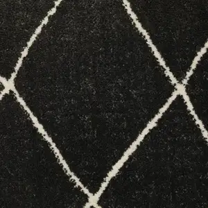 Photo of Charcoal And Ivory Trellis Area Rug