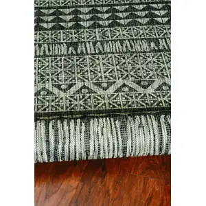 Photo of Charcoal Aztec Pattern Rug