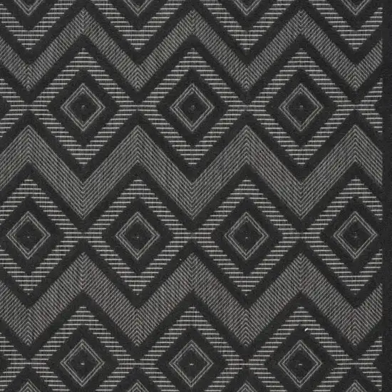 Charcoal Black Argyle Indoor Outdoor Area Rug Photo 3