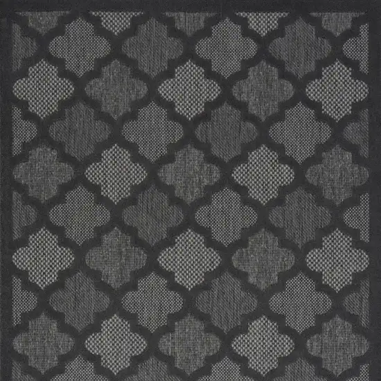 Charcoal Black Ikat Indoor Outdoor Area Rug Photo 4