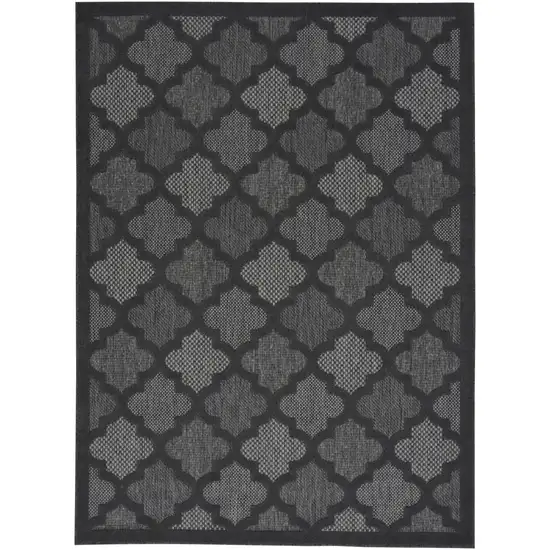 Charcoal Black Ikat Indoor Outdoor Area Rug Photo 1