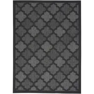 Photo of Charcoal Black Ikat Indoor Outdoor Area Rug