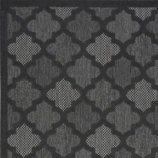 Charcoal Black Ikat Indoor Outdoor Area Rug Photo 3