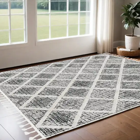 Charcoal Geometric Area Rug Photo 1