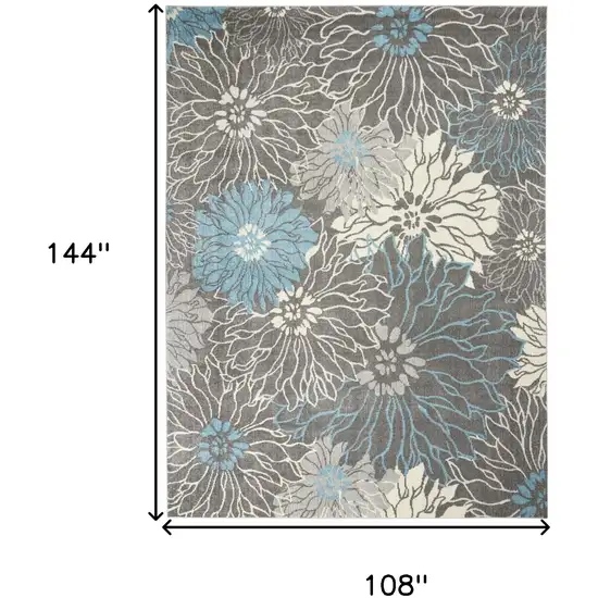 Charcoal Floral Power Loom Area Rug Photo 5