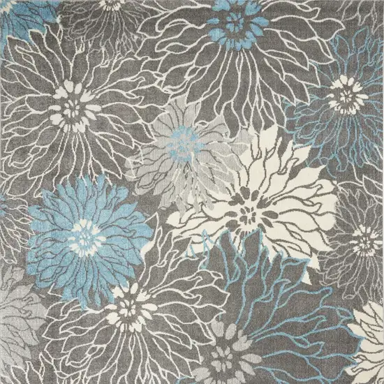 Charcoal Floral Power Loom Area Rug Photo 4