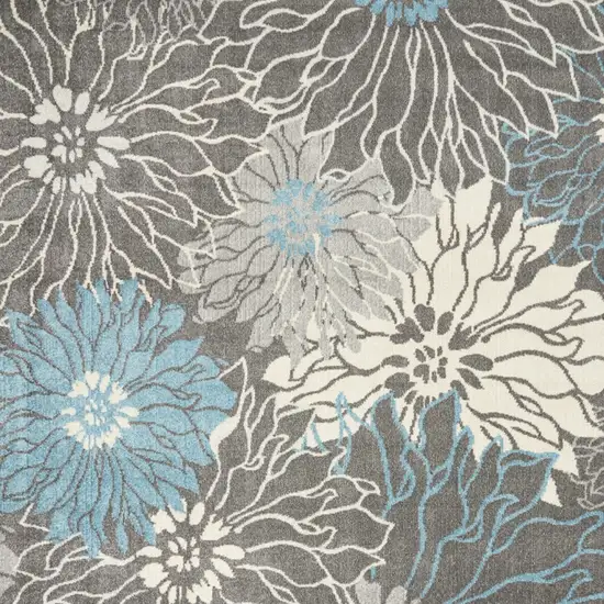 Charcoal Floral Power Loom Area Rug Photo 3