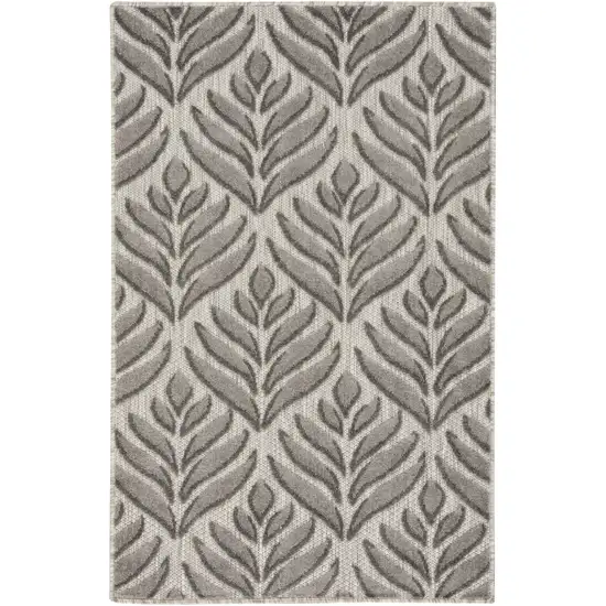 Charcoal Floral Power Loom Area Rug Photo 5