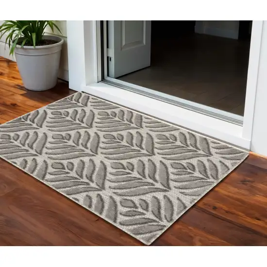 Charcoal Floral Power Loom Area Rug Photo 1