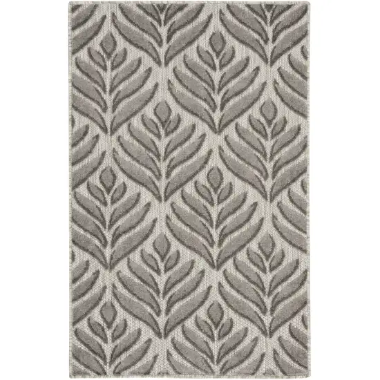 Charcoal Floral Power Loom Area Rug Photo 1