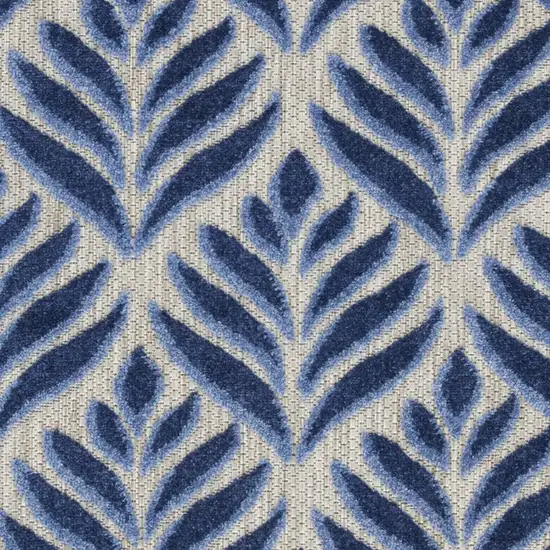 Blue Floral Indoor Outdoor Area Rug Photo 5