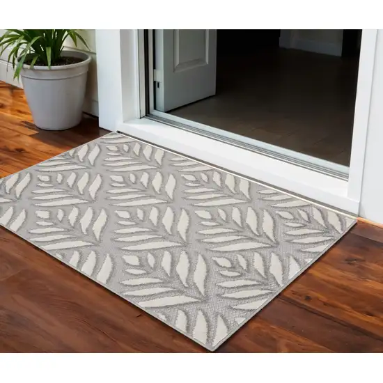 Charcoal Floral Power Loom Area Rug Photo 1