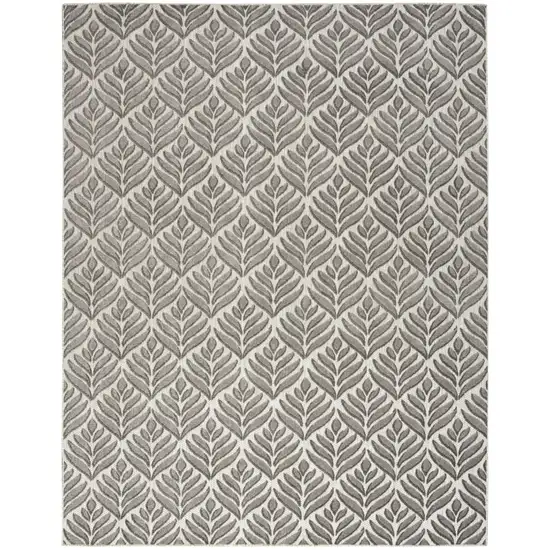 Charcoal Floral Stain Resistant Non Skid Area Rug Photo 1