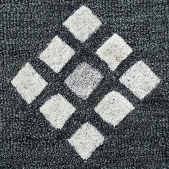 Charcoal Geometric Border Area Rug Photo 2