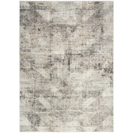 Charcoal Gray and Ivory Abstract Non Skid Area Rug Photo 2