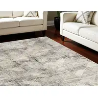 Photo of Charcoal Gray and Ivory Abstract Non Skid Area Rug