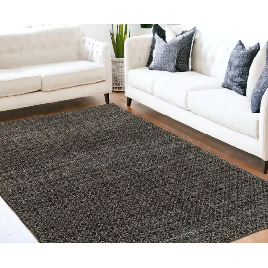 Gray Geometric Power Loom Area Rug Photo 1