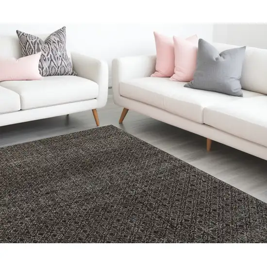 Gray Geometric Power Loom Area Rug Photo 1