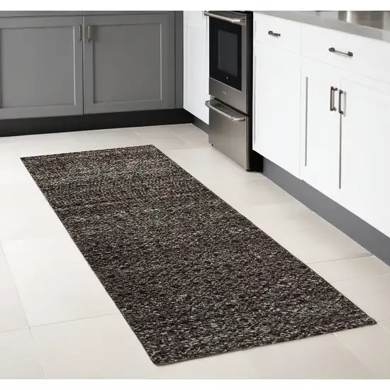 Gray Geometric Power Loom Runner Rug Photo 1