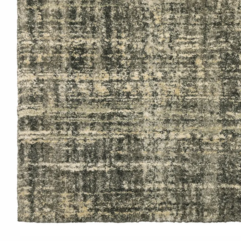 Charcoal Grey Beige And Tan Abstract Power Loom Stain Resistant Area Rug Photo 2