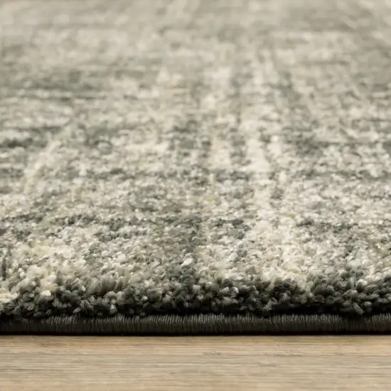 Charcoal Grey Beige And Tan Abstract Power Loom Stain Resistant Area Rug Photo 6