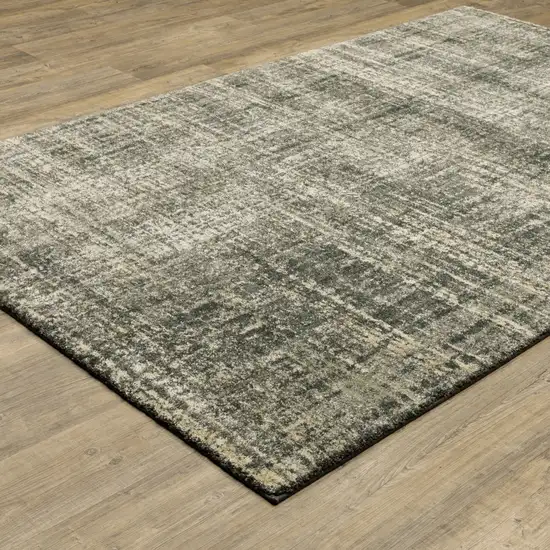 Charcoal Grey Beige And Tan Abstract Power Loom Stain Resistant Area Rug Photo 7