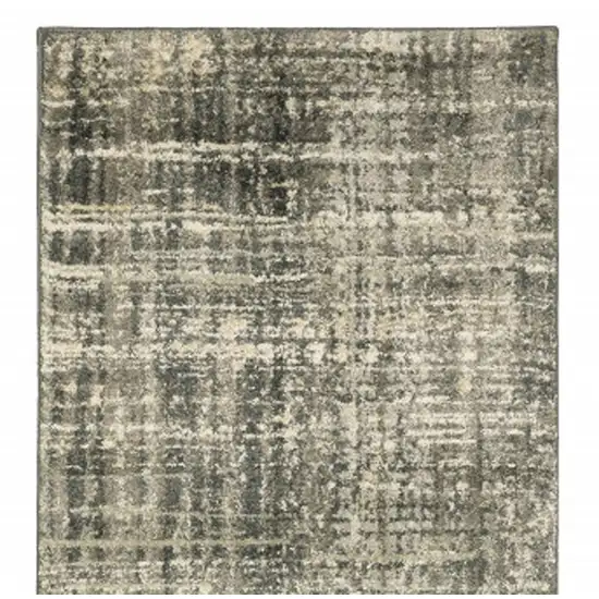 2' X 8' Charcoal Grey Beige And Tan Abstract Power Loom Stain Resistant Runner Rug Photo 5