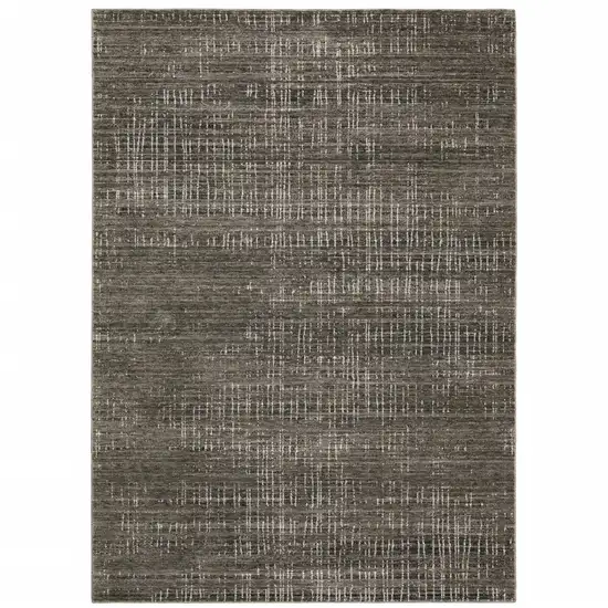 Charcoal Grey Grey Ivory Tan And Brown Abstract Power Loom Stain Resistant Area Rug Photo 1