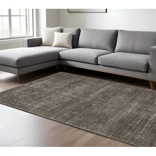 Gray and Ivory Abstract Power Loom Area Rug Photo 1