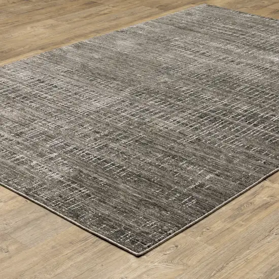 Charcoal Grey Grey Ivory Tan And Brown Abstract Power Loom Stain Resistant Area Rug Photo 7