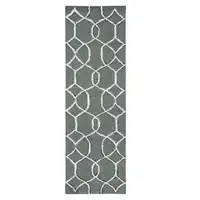 Photo of Charcoal Grey Hand Tufted Ogee Indoor Runner Rug