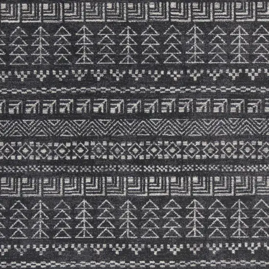 3'X5' Charcoal Grey Machine Woven Bohemian Tribal Indoor Area Rug Photo 5